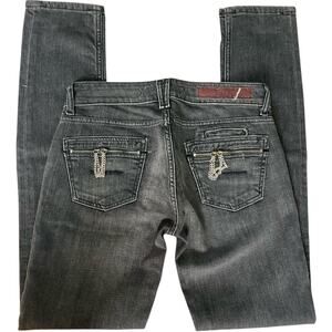 EUC Y2K Yanuk Skinny Staright Chain Pocket Low-Mid Rise Jeans Size 27